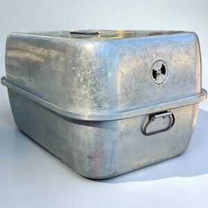 Vintage WEAR-EVER Aluminum Turkey Roaster Pan No. 326 – 3 Pc Vented Lid & Rack